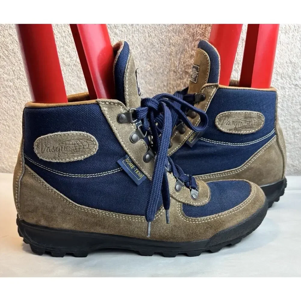 Vtg Vasque Skywalk Hiking Boots Gore-Tex & Suede Men Size 9.5 N Italy 7533